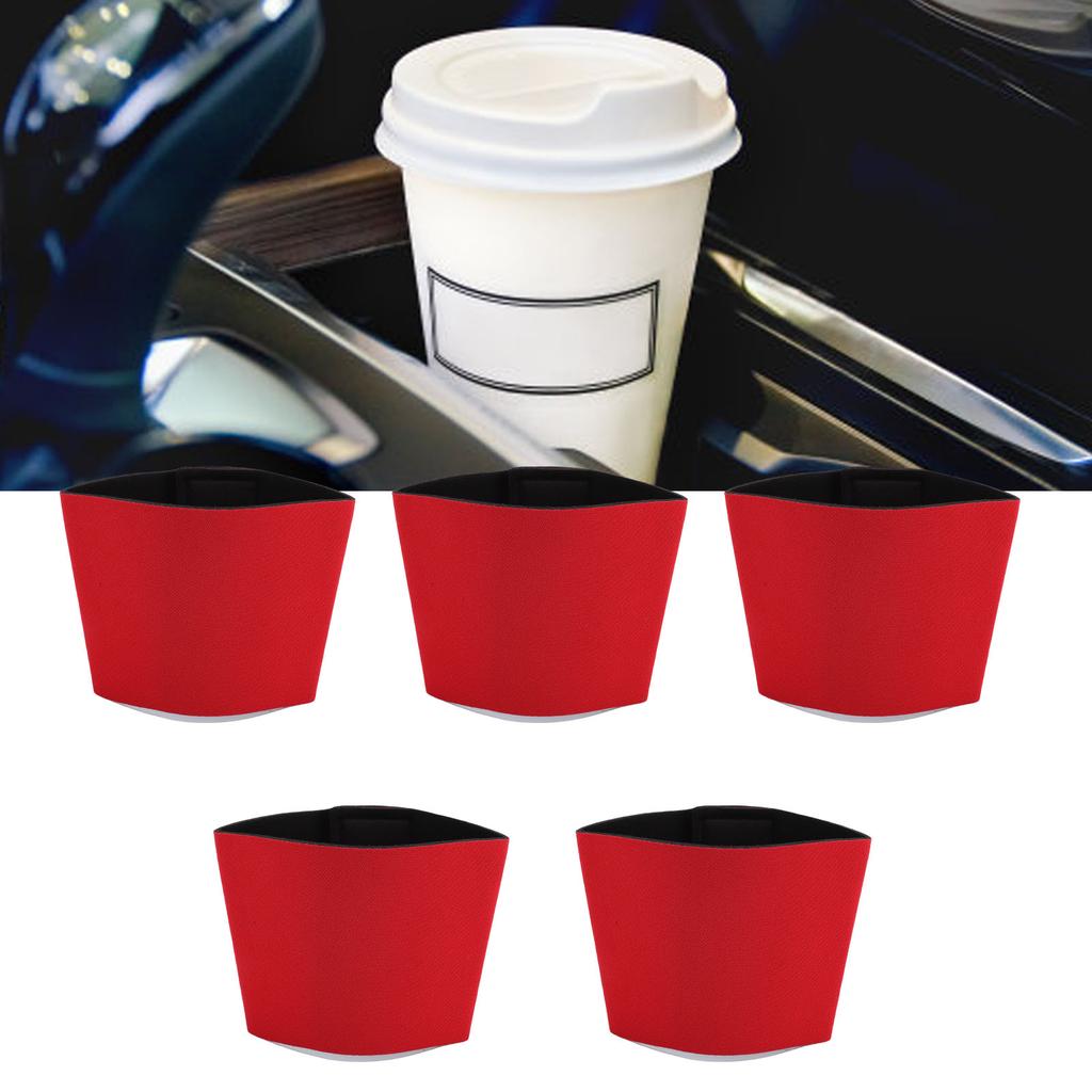 5PCS Reusable Coffee Cup Sleeve   Fastener Neoprene Insulated Cup Sleeve for Iced and Hot Drinks Beverages