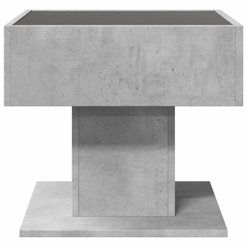 LED Coffee Table Concrete Grey 50 x 50 x 45 cm Particleboard