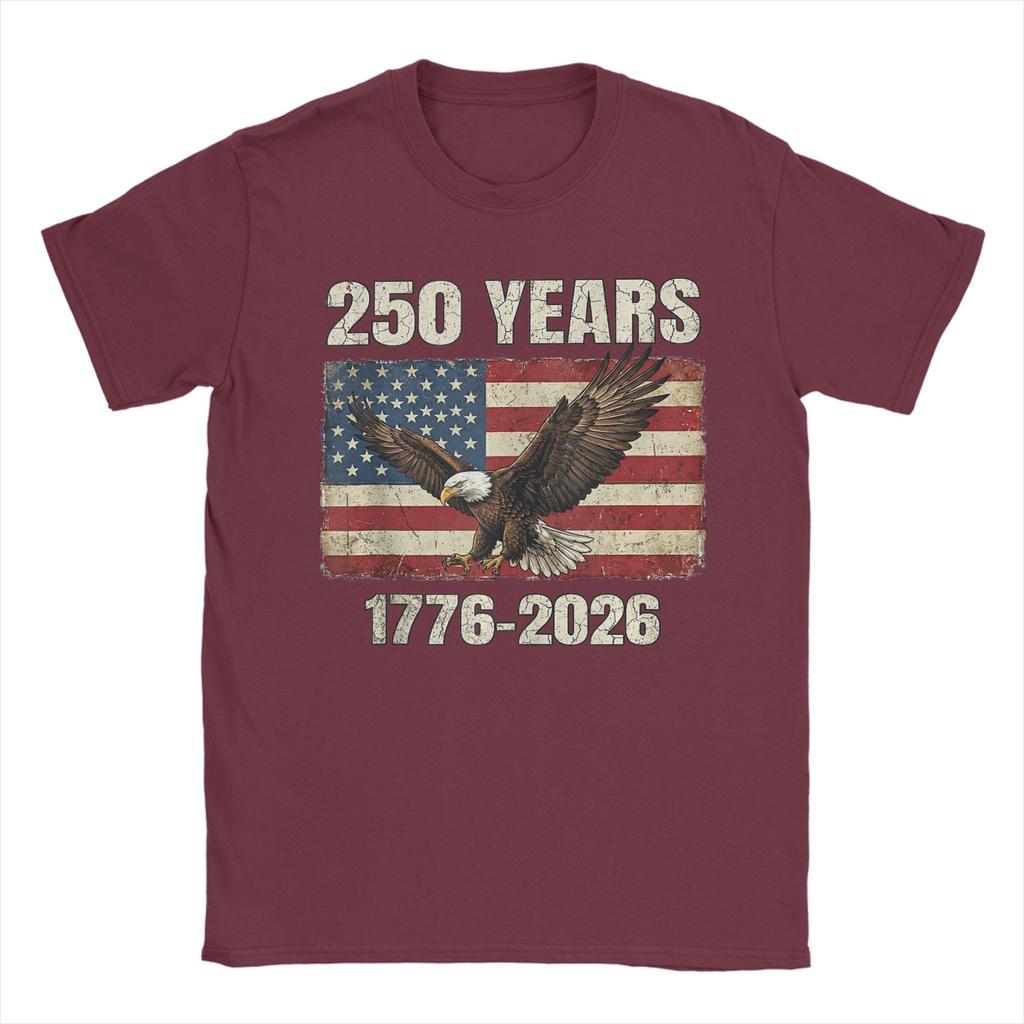 Unisex TShirt 250 Years 1776 2026 Eagle Flag American Patriotic Novelty Cotton Tees Short Sleeve  T Shirt O Neck Tops 4XL 5XL 6XL