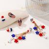 Independence Day Alloy Bracelet, Red, Blue and White Pendant, National Flag Alloy Accessories Pendant Length + M Tail Chain