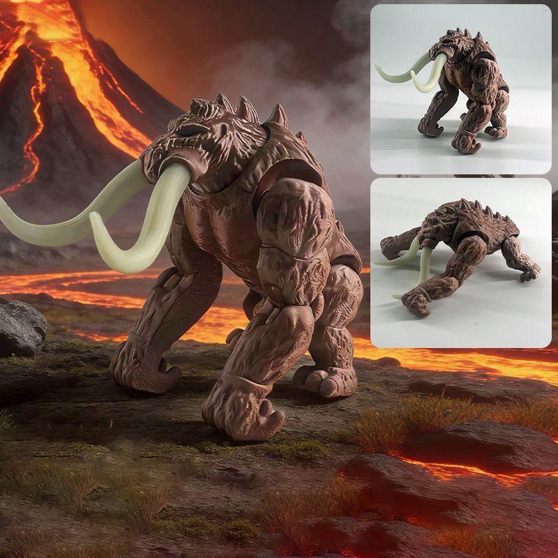 Mammut Terrestre Stampato in 3D Giocattolo Articolato Mobile Animale di Simulazione Modello di Mammut Decorazione per la Casa Ornamenti per Ufficio Collezioni per Ragazzi Regali