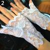 Sexy Lady Girl Lace Mesh Rose Flower Wedding Party Costume Fingerless Gloves