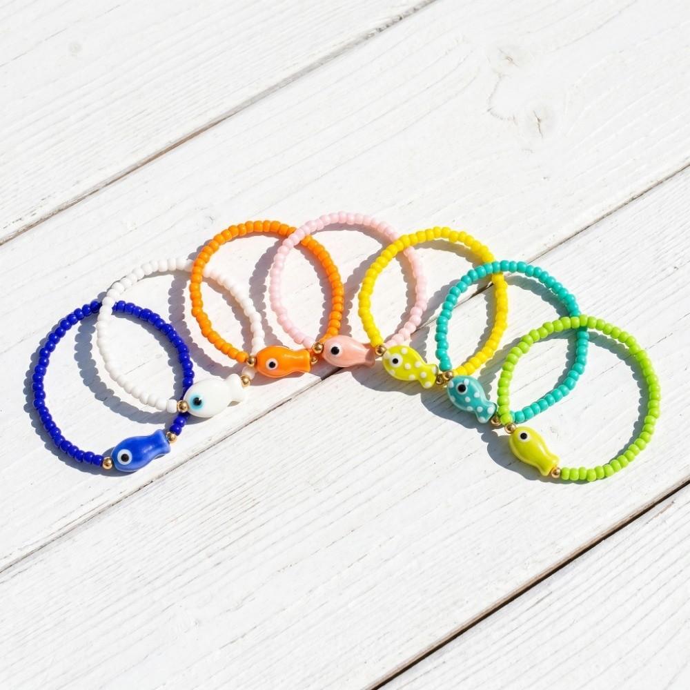 Buntes Böhmisches Meeresarmband Meeres-Serie Gepunktetes Perlenarmband Kreatives Strandarmband Urlaub