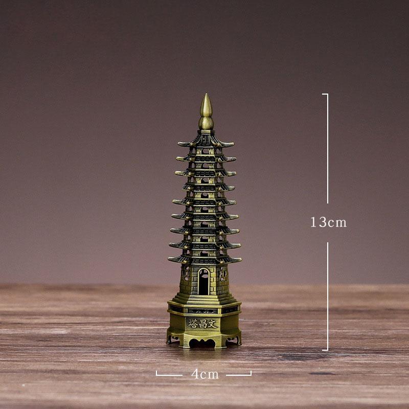 

Изготовление 3D-моделей из сплава Миниатюрные башни Изделия ручной работы Статуи Украшения для дома Украшения Башни Фэн-шуй Китайская башня Вэньчан
