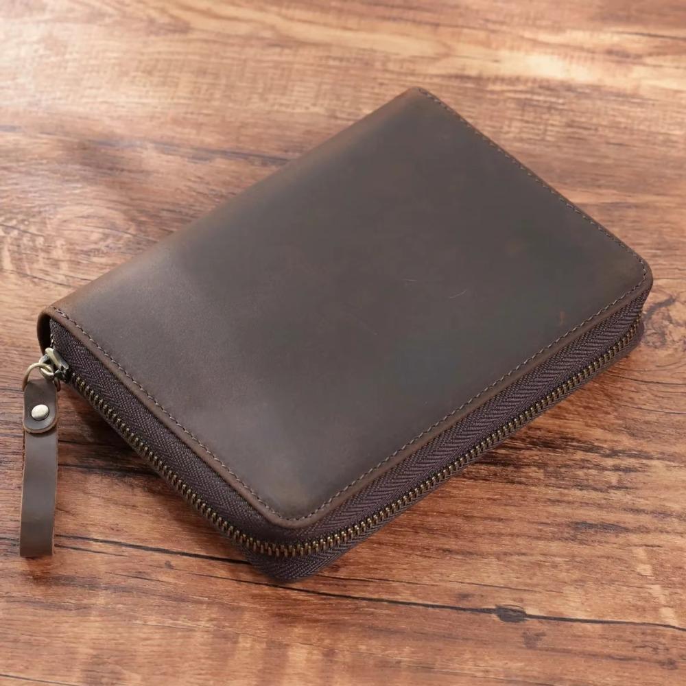 

Creative A6 Notebook Cover Leather Zipper Wrap New Diary Stationery for Hobonichi/ Stalogy/ Midori кавовий