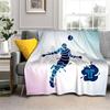 3d fotbal fotbal sportovní silueta vzor manta potah na rozkládací pohovku měkká deka kostkovaná měkká teplá flanel přehazovací deky ventilátory dárek