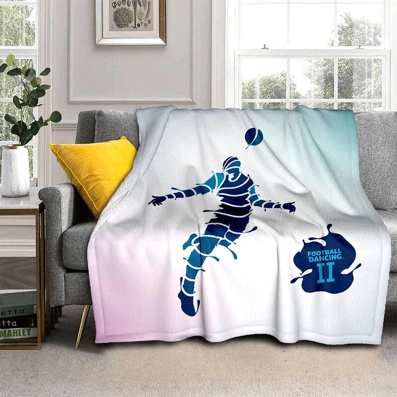 3d fotbal fotbal sportovní silueta vzor manta potah na rozkládací pohovku měkká deka kostkovaná měkká teplá flanel přehazovací deky ventilátory dárek