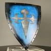 71,12 cm Blaues Templerschwert Mittelalterlicher Ritter Schwarzes Kreuz Templerschwert Kreuzritterschild Kampfesritter Heizkörperschild Bestes Geschenk
