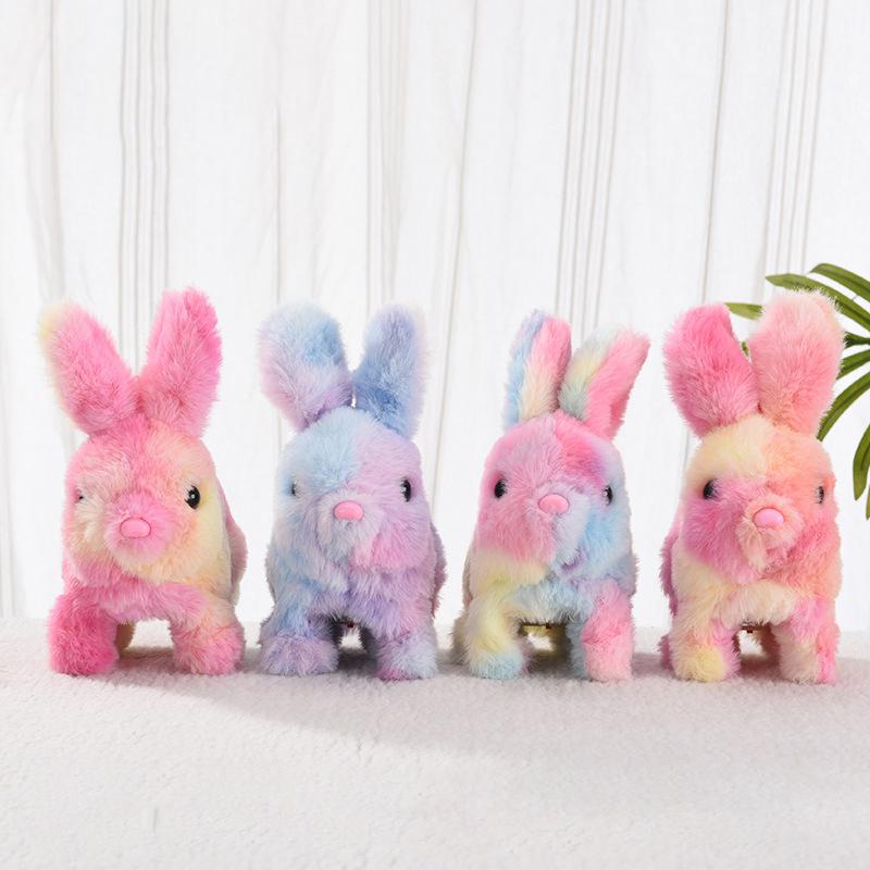 New Electronic Plush Rabbit Toy Robot Animal Pet Walking Jumping Running Shake Ears Cute Electric Bunny For Kids Birthday Gifts