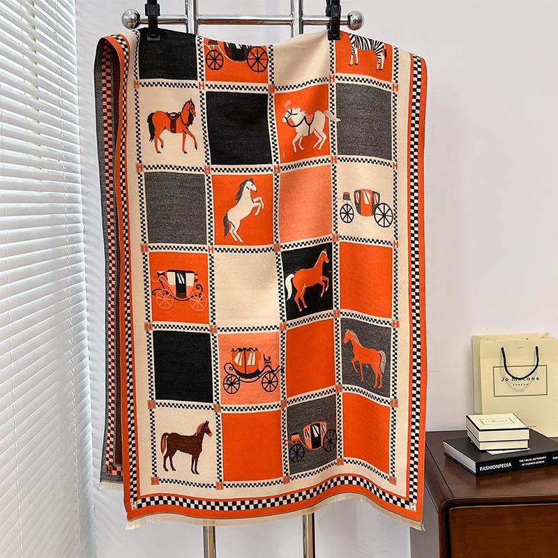Ladies Popular Carriage Imitation Cashmere Thermal Scarf Fashionable And Sweet Air Conditioner Shawl