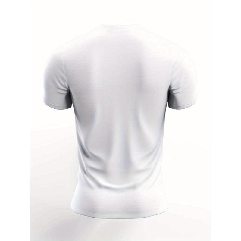 Men's Casual Short Sleeve T-Shirt, Print, Summer Tee, Regular Fit, Stretch Knit Fabric, Crew Neck, Adult Size