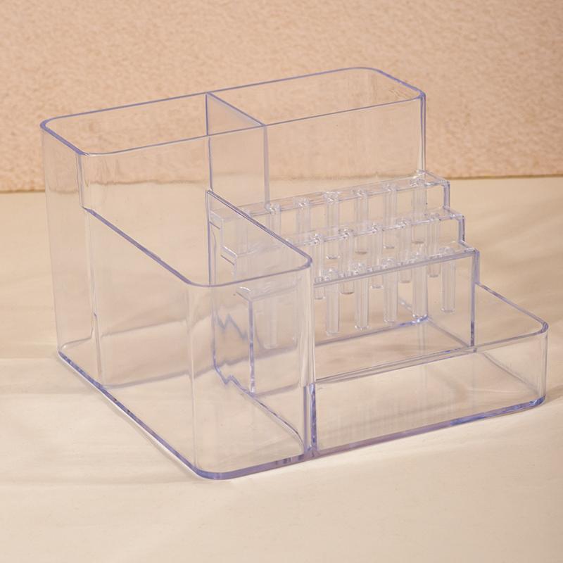 1Pcs 21-Hole Acrylic Nail Drill Storage Holder, Desktop Organizer For Nail Drill & Bits (Machine & Tools Not Included)