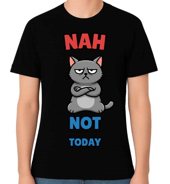 Nah Not Today Grumpy Cat Funny Unisex Graphic T-Shirt Miserable Mood Tee S разноцветный