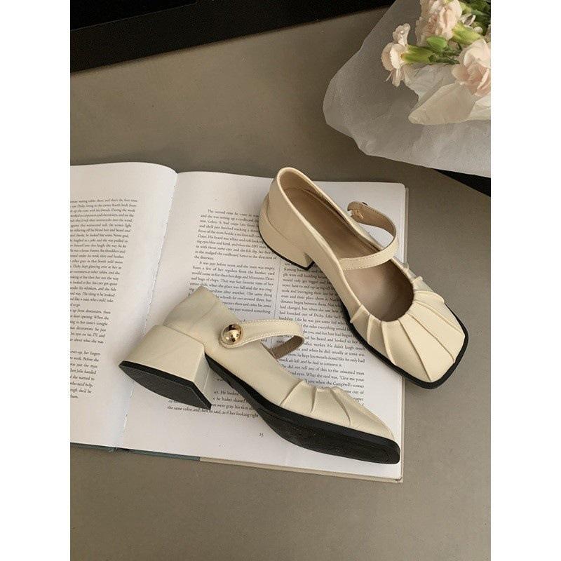 Fashion Beautiful Cry ~ French One-button High Heels Female Spring Summer Small Fragrant Wind Mary Jane Single Shoes
