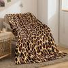 Leopard-style Pattern with Dark Irregular Spots On a Golden Background. for All Seasons Blanket Lunch Break Throw Gift