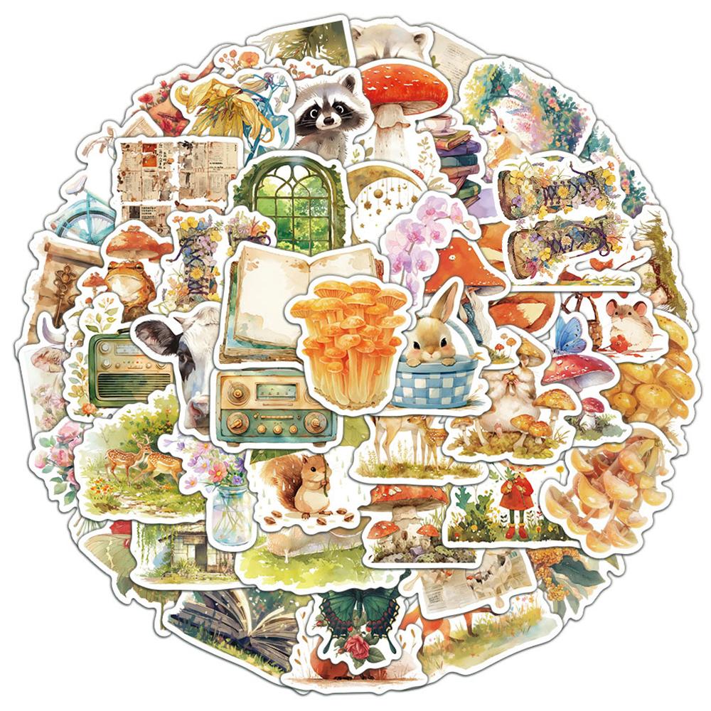 10/30/50pcs Kawaii Cartoon Fairy Tale Animal Stickers Cute Anime Style Plant Decals Notebook Water Bottle Phone Sticker Packing