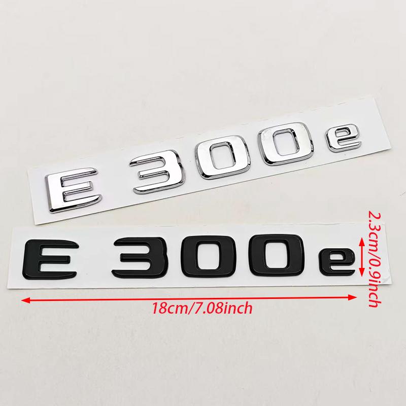 New 3D ABS Chrome Black Car Styling Logo E300e E300de Badge Rear Trunk Emblem Sticker Decals For Mercedes Benz E300e E300de W214