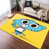 The Amazing World of Gumball Cartoon Print Area Rug Anti-slip Soft Floor Mat Kids Bedroom Living Room Black Background Decor Gift