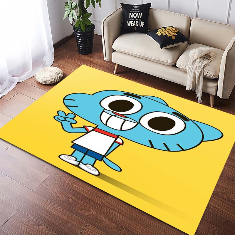 Die erstaunliche Welt von Gumball Zeichentrick Gumball & Darwin Druck Rutschfester Weicher Teppich Kinderzimmer Wohnzimmer Dekoration Bodentürvorleger