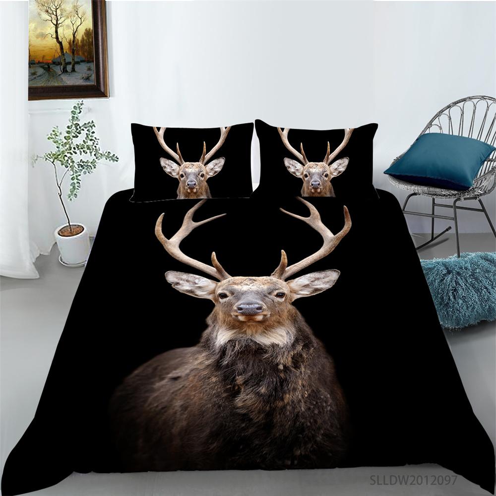 Venta caliente ciervos funda nórdica conjunto fresco ropa de cama para el hogar mascotas pintura ropa de cama traje hombre niños fundas de cama de lujo juegos de fundas de cama de moda