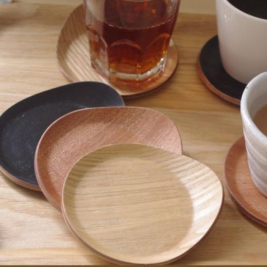 Tableware East Teardrop Set of Willow Wooden Wooden Tea Trays Coasters, 6, Wood, Coasters, Tableware,