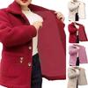 Women Autumn Winter Solid Color Jacket Coat Lapel Long Sleeve Thickened Imitation Lamb Wool Cardigan Single Breasted Outwear Streetwear