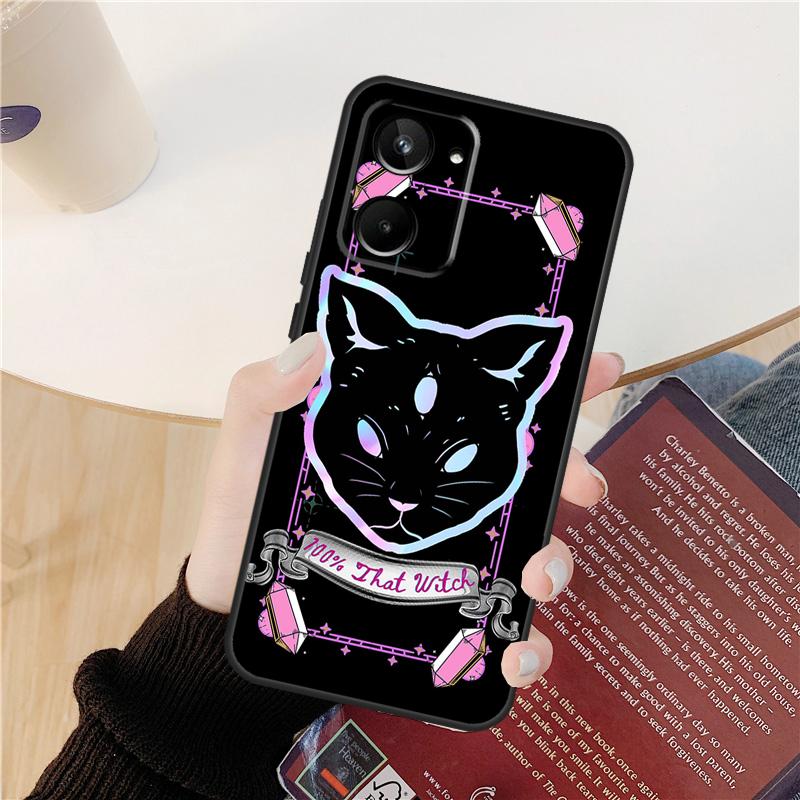 Death Tarot Cat Case For Realme GT 6 6T 5 GT7 Pro 10 11 12 13 14 Pro Plus C53 C51 C21Y C25S C55 C67 C61 C75