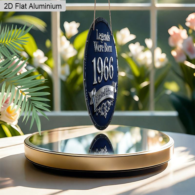 2D Flat Vintage 1966 Aluminum Sign, Legends Born 1966 60th Birthday Decor, Retro Wall Plaque for Home Bar Man Cave & Gifts