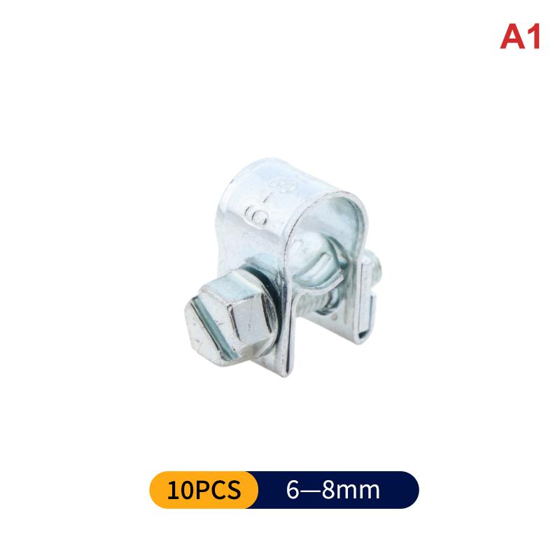 

Heavy Duty Hose Clips 10Pcs Stainless Steel Adjustable Fuel Line Clamp For Petrol Pipe Home Auto Workshop Use