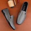 FashionGenuine Leather Mens Loafers Moccasin Shoes New Arrival Walking Men Summer Flats Lightweight Leisure Man Slip On Walking Shoes