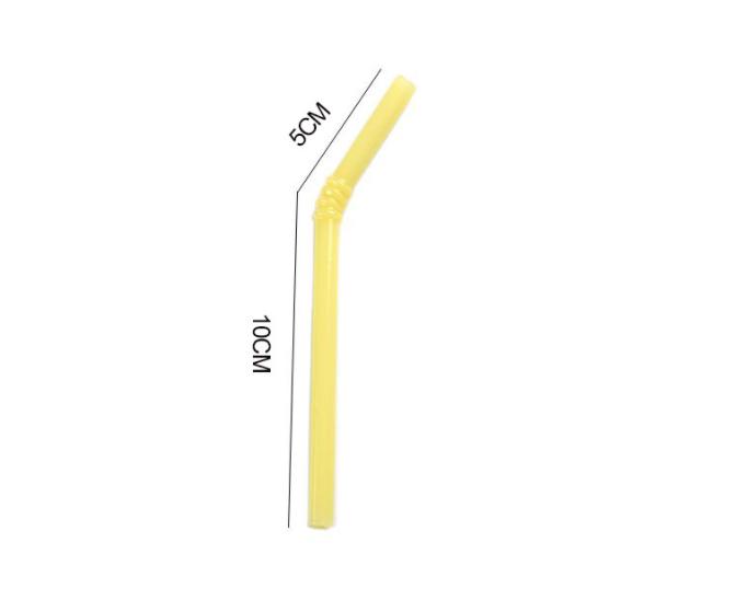 4PC/set Jade Color Glass Straw Heat Resistant Cold Beverage Bent Straws Reusable Straw 150mm*8mm Short Stem Drinking Straw
