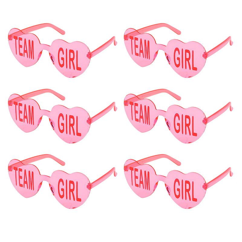 Team Boy Team Girl Glasses Baby Gender Reveal Party Decoration Supplies Gift for Guest Heart Shape Pink Blue Glasses Photo Props