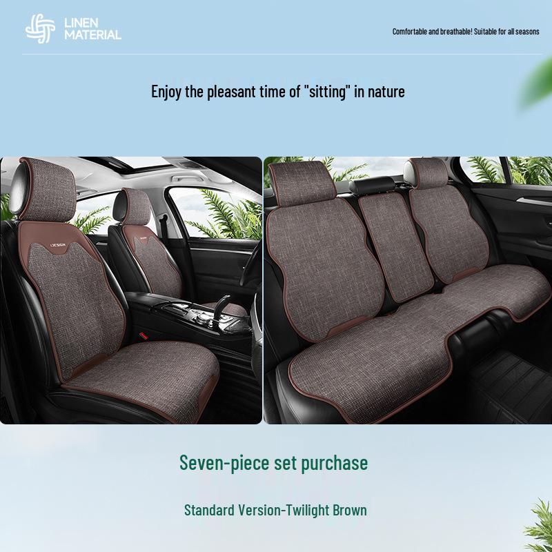 

Универсальная льняная подушка для автомобильного сиденья - Дышащая, всесезонная, полуобернутый чехол Front Square Cushion