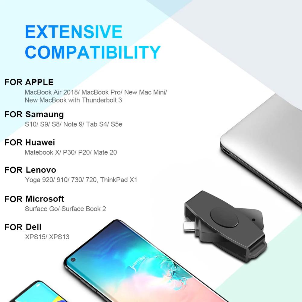 Card Reader Adapter Portable EMV Card External Reader Bank Tax Declaration Accessories Support for Windows for Mac/Android OS