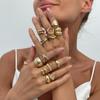 14Pcs/Set Hiphop Punk Metal Rings for Women Men Vintage Silver Color Irregular Knuckle Joint Ring Set Party Jewelry Gifts