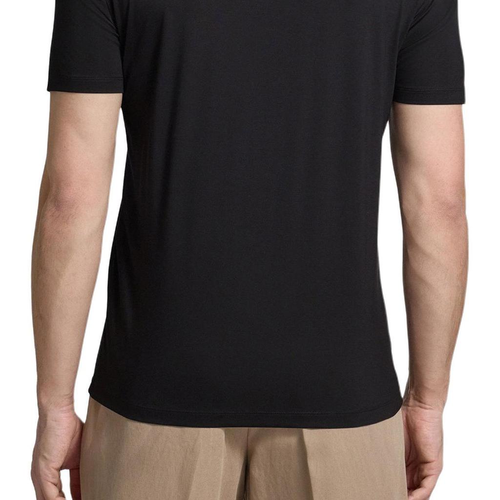 Emporio Armani Solid Color Round Neck Eagle Logo Embroidered Short Sleeve T-Shirt Men Tops EM004586-AF13721-UC001