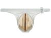 Front Silk Skin 3D Convex G-Station Men's T-Back, White, Appeal, Two-Tone, Stretch, Stitching, Front, See-Through