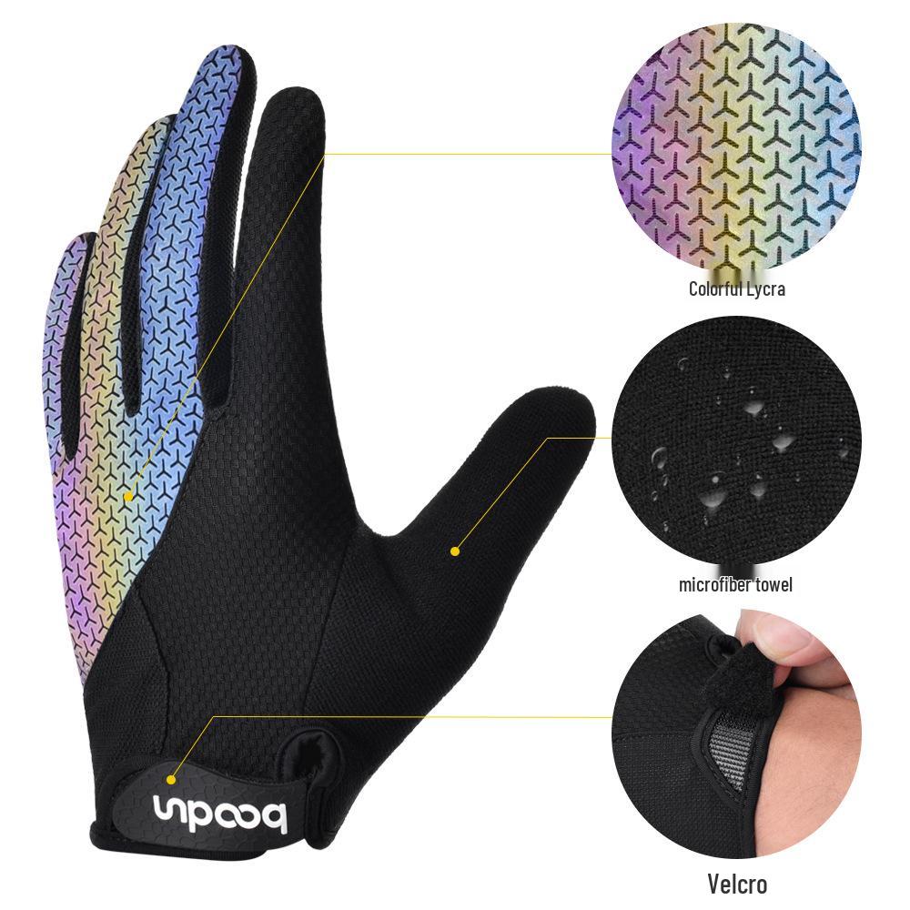 Boton Sports Reflective Shock-Absorbing Cycling Gloves - Colorful, Wear-Resistant, Touchscreen, Slip-Resistant, Ideal for Night Riding.