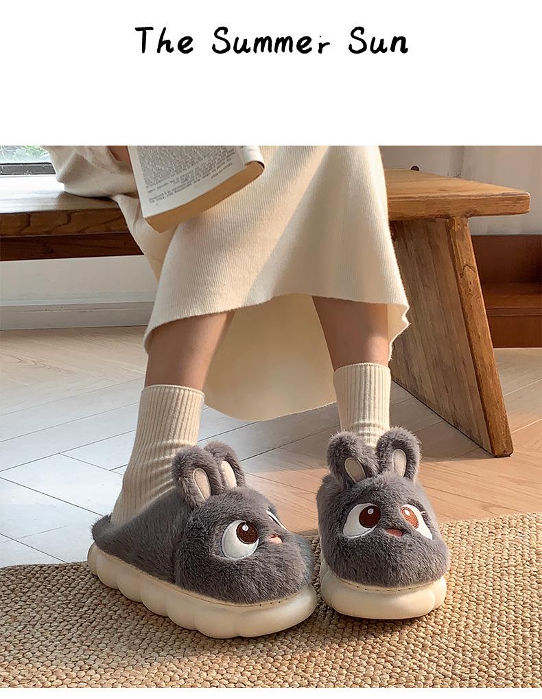 2025 New Furry Cotton Slippers: Non-slip, Warm & Cute for Women and Men - Perfect for Winter & Autumn
