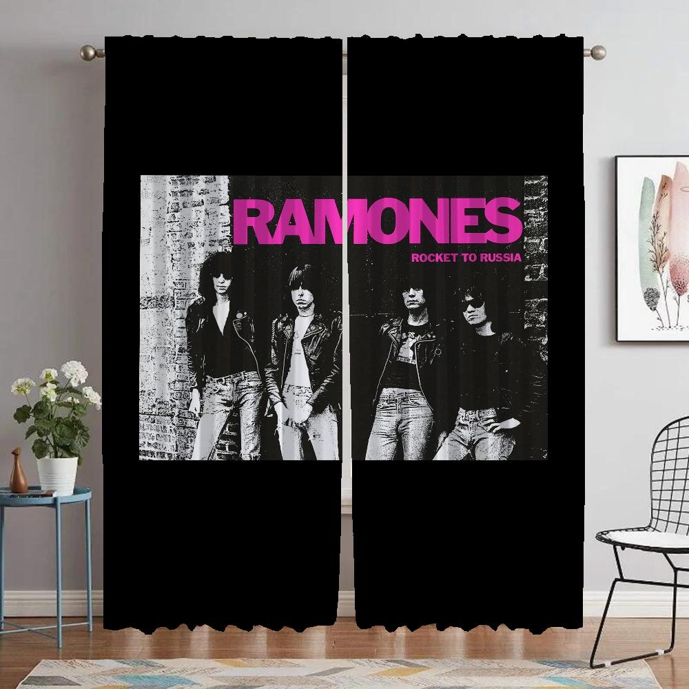 Ramones Curtains Child Room Curtains for Bedroom Shades Blackout Curtain for Room 2 Panel Halloween Decoration Partition Living