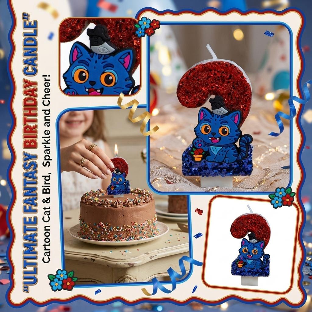 Fashion Cartoon Creative Birthday Candles Party Digital Candles