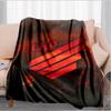 Red And Black Sport Emblem Printed Throws Blanket Soft Flannel Blankets for Couch Bed Gifts for Men Women Picnic blanket Christmas gifts
