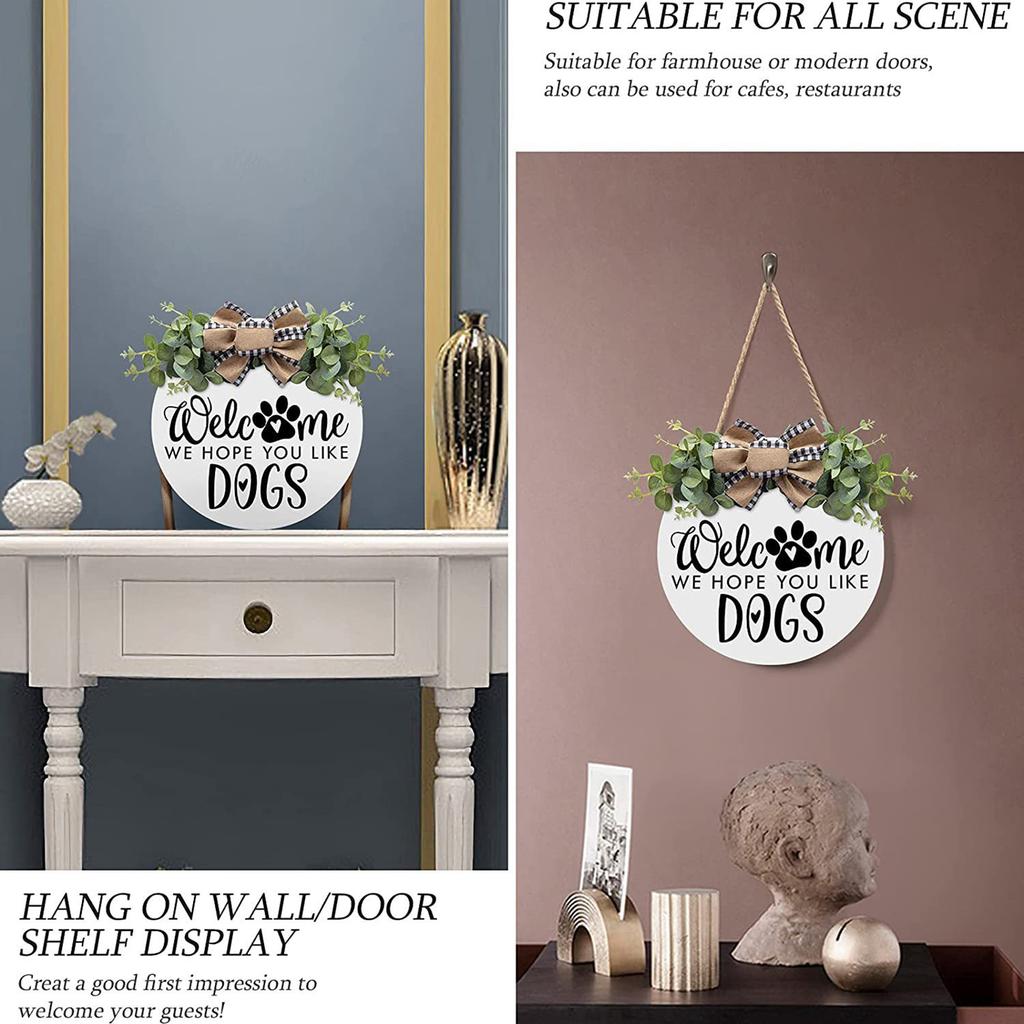 Welcome Sign for Front Door Porch Reusable Door Hanging Sign Greeting Guests & Passers-by