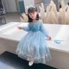 Elsa Princess Dress, Frozen Dress, Spring and Autumn Girls' Style, Foreign Style, Cute Children's Gauze Dress, Performance Dress
