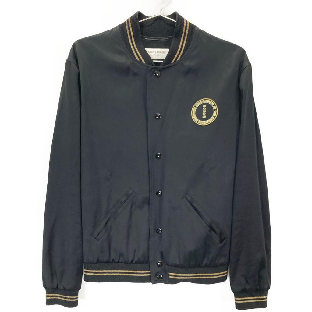 SAINT LAURENT PARIS 16AW EDIUM Palladium Sequin Teddy Jacket Jacket 44 blackUsed