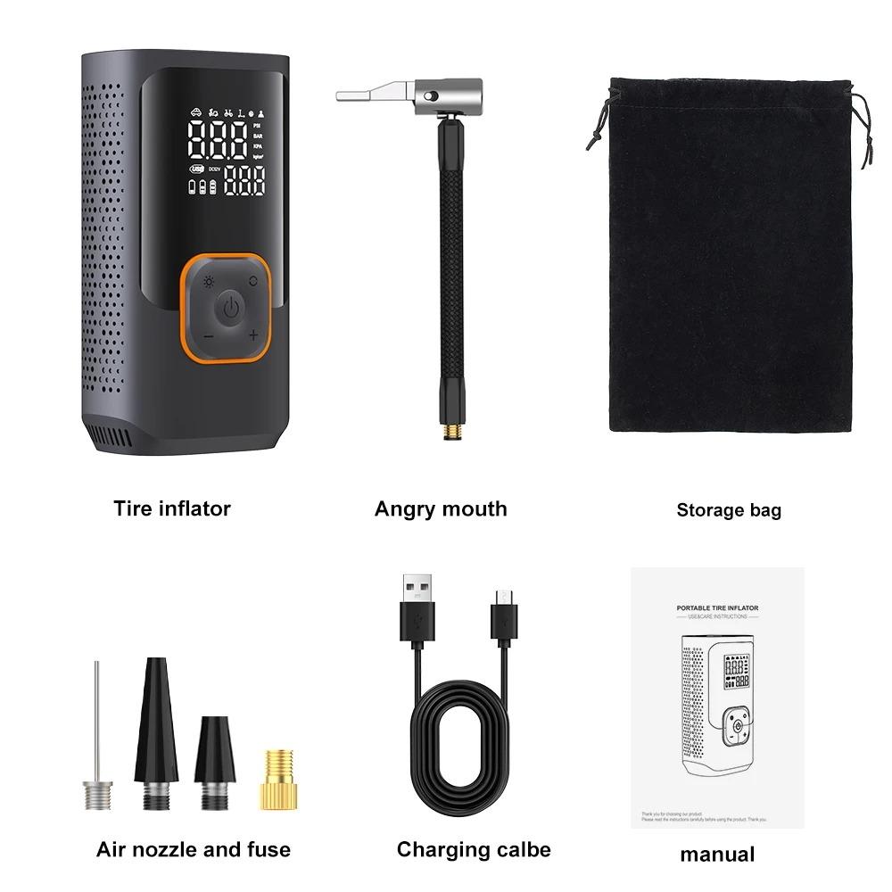 

YIJU Rechargeable Air Pump Tire Inflator Portable Compressor Digital Cordless Car Tyre Inflator For Motocycle Bicycle Balls