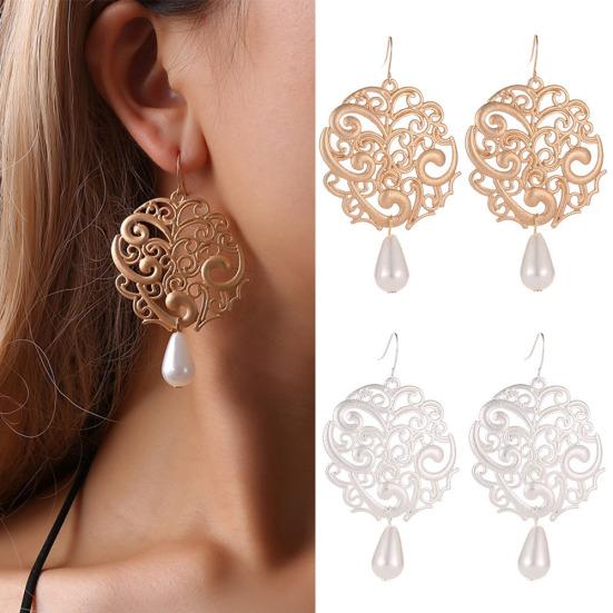 

Преувеличенные геометрические капли воды серьги из искусственного жемчуга полые женские ювелирные изделия подарок