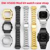 DW-H5600 Edelstahl Uhrenarmband Gehäuse Für Casio 3516 DW H5600 Herren Modifiziertes Metall Uhrenlünette Armband Armband Silber Gold Schwarz