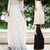 Women Long Wedding Maxi Beach Full Pleated Skirt Fashion Lace Tulle Boho Elegant Dress Summer S-XL