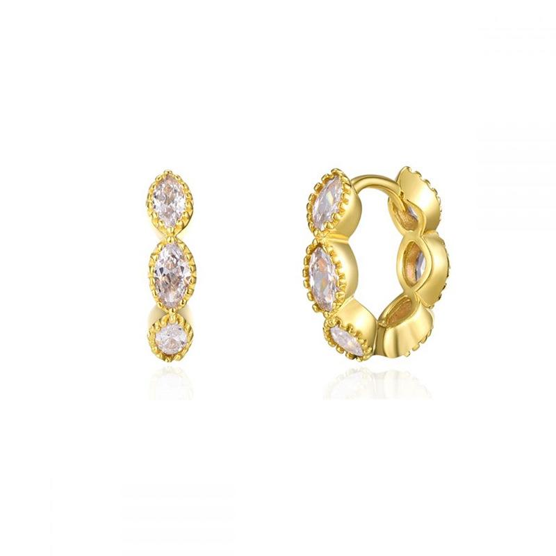 Design Stainless Steel Cubic Zirconia Hoop Earrings For Women Gold Color Pendant Cartilage Piercing Earring Unusual Jewelry
